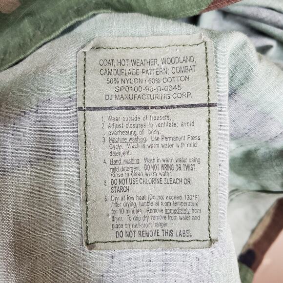 Army Hot Weather Combat Coat in Woodland Camo Size S Long - Picture 9 of 10